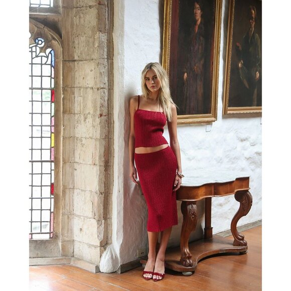 VDM The Label Alicia Skirt in Merlot - Picture 1 of 5